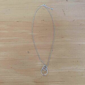 ATI China Circle Charm Pendant Chain Necklace 925 Sterling Silver Adjustable 16"